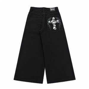 cross of skull black stitch