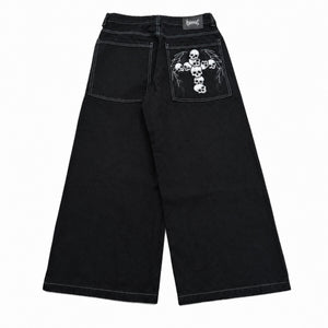cross of skull contrast stitch