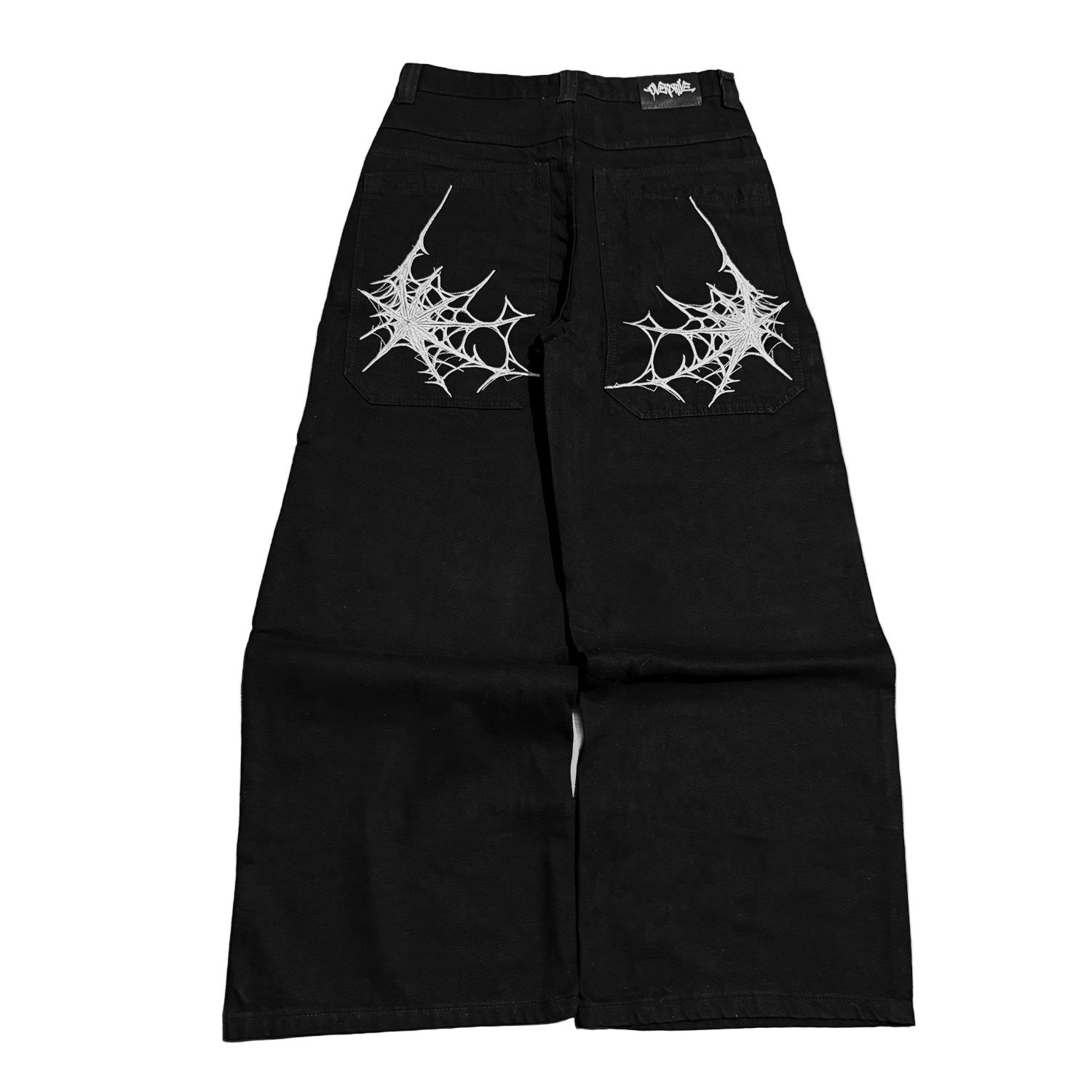 black spider web jeans