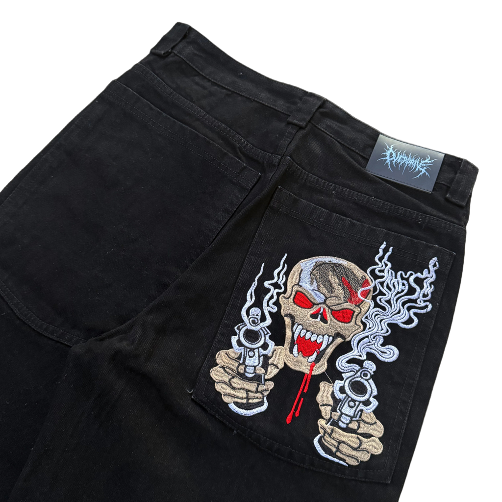 gunshot black stitch