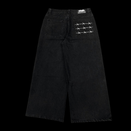 black barbwire jeans