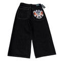 flame skull contrast stitch