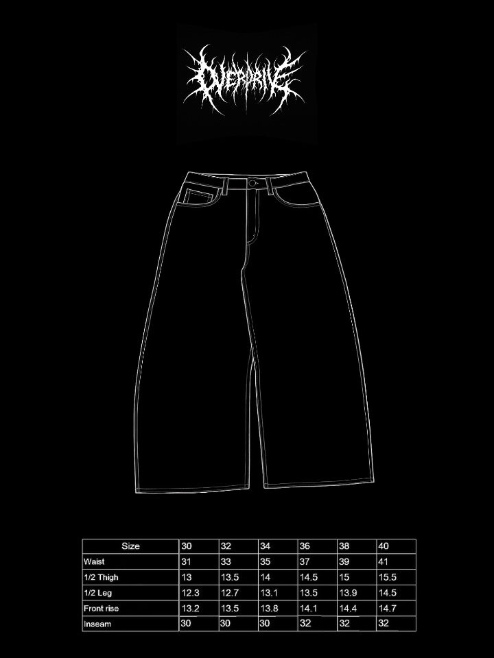 black green skull denim