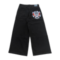 flame skull black stitch