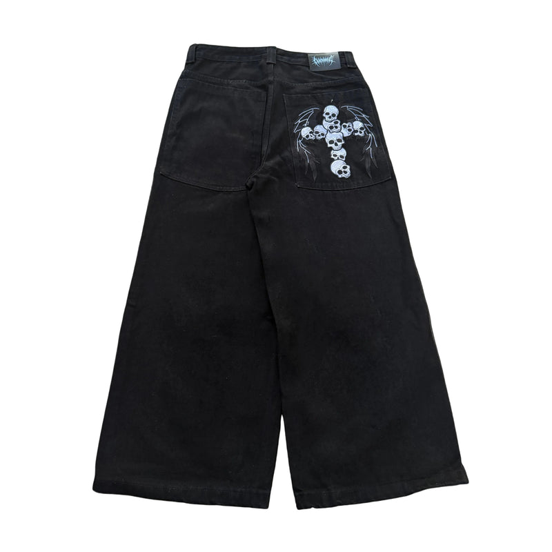 cross of skull black stitch
