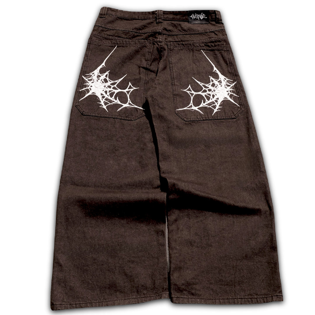 brown spider web denim