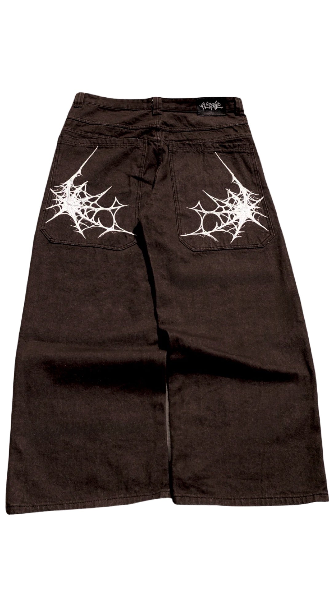brown spider web denim