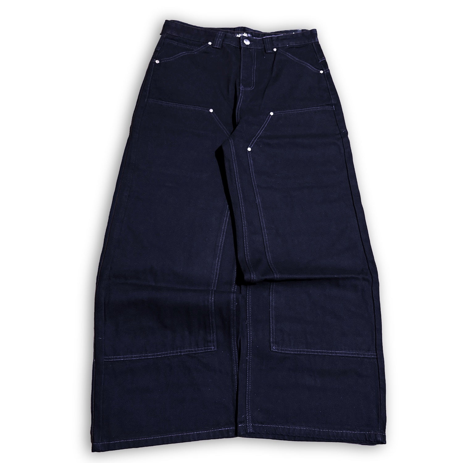 black purple skull denim