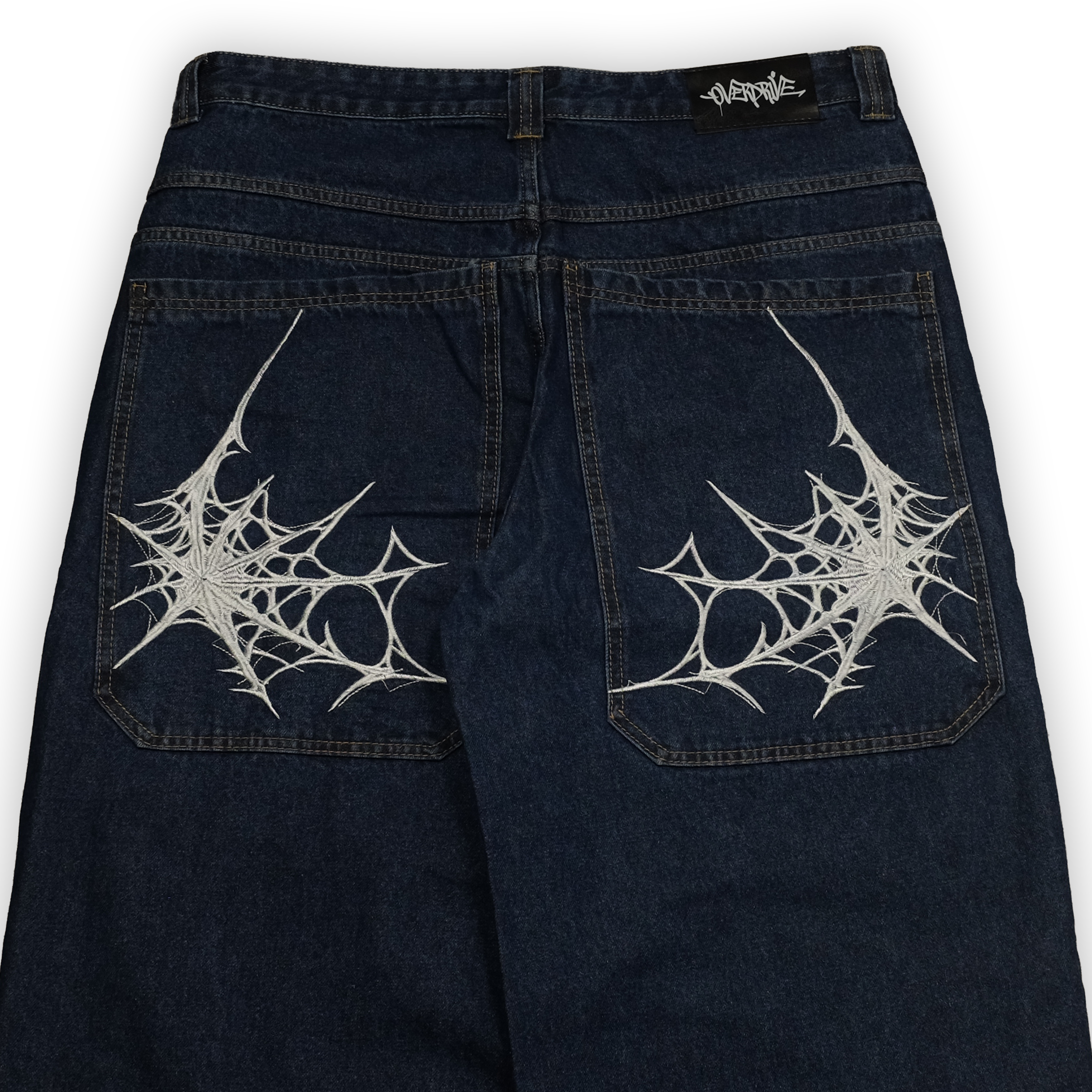 blue spider web jeans