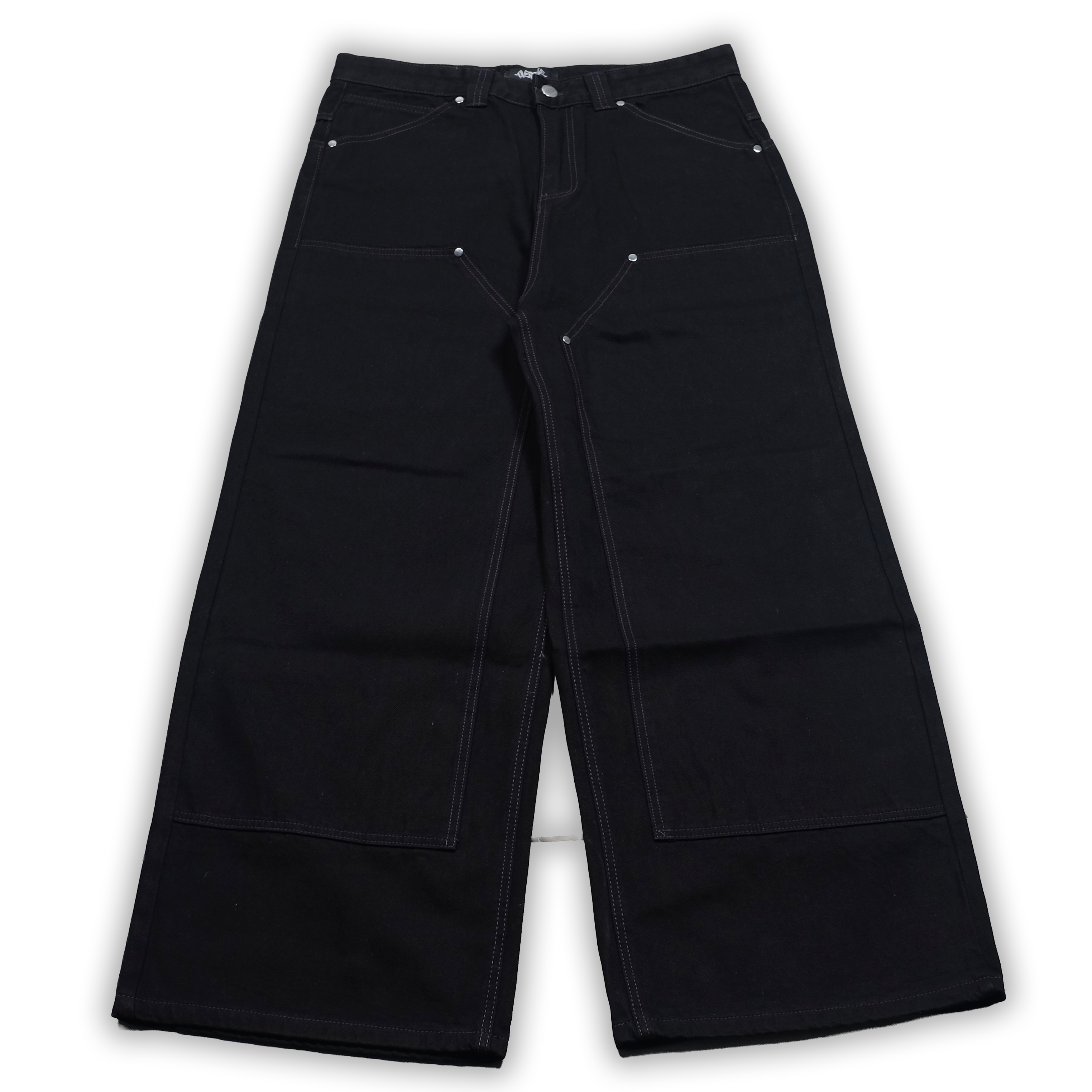 black purple skull denim