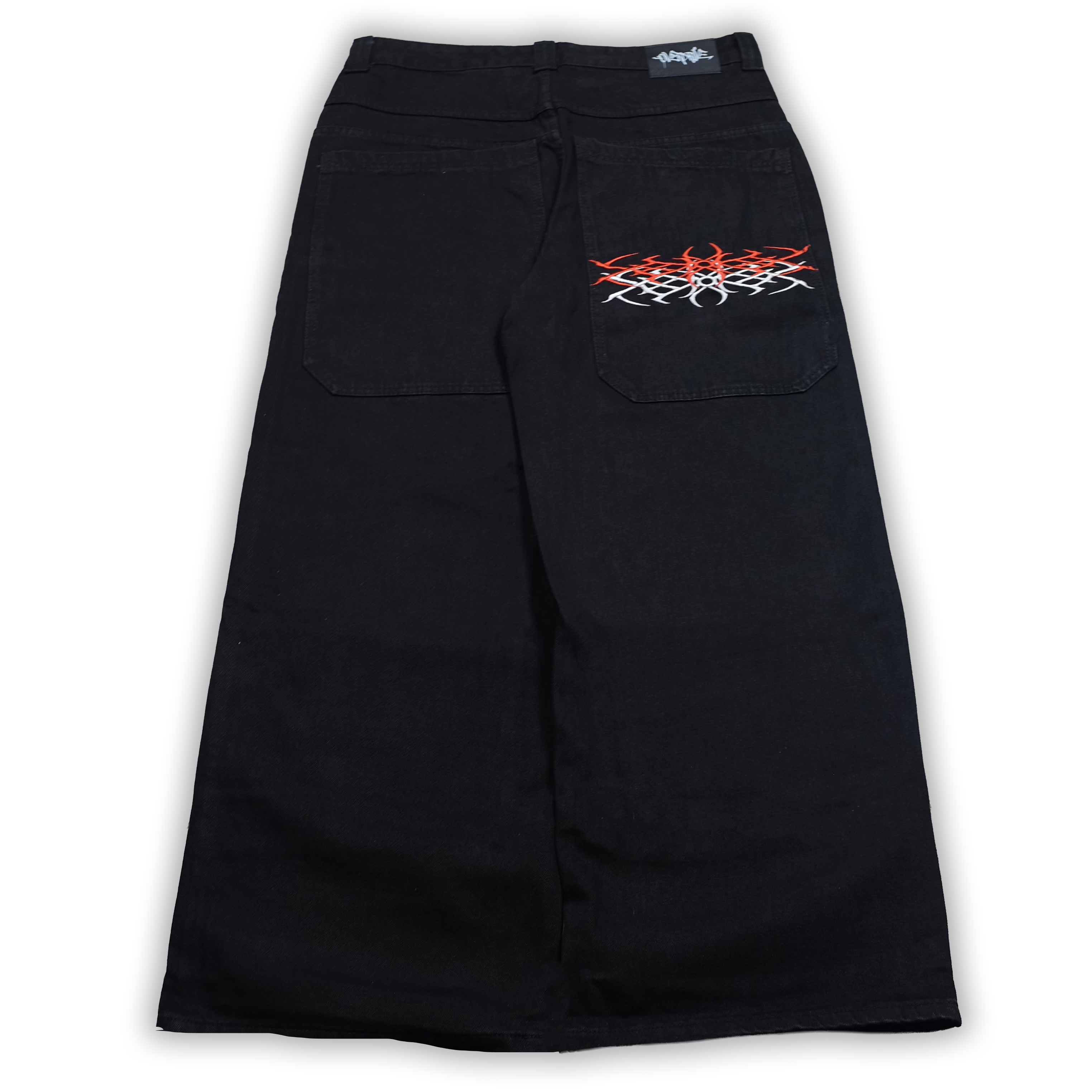 black tribal style denim